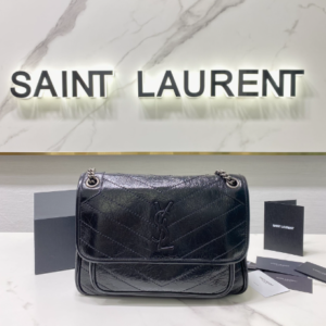 YSL Saint Laurent's Niki's Medium Handbag - Black Silver 87771