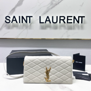 YSL Yves Saint Laurent's Rhombus Quilted Texture Handbag - White 48028
