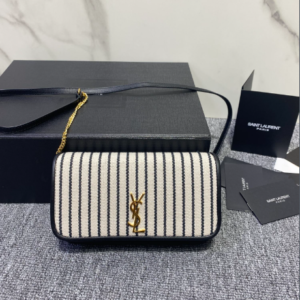 YSL Linen Stripe Cross-body Small Bag 23361