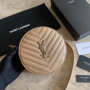 YSL Vinyle Cute Round Bag  - Cream 57617