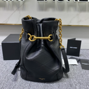 YSL LE MAILLON Buckle Bucket Bag - Black 98276