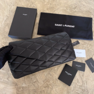 YSL Saint Laurent SADE Puffer Clutch Bag - Black 36812