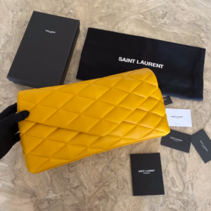 YSL Saint Laurent SADE Puffer Clutch Bag - Yellow 81518