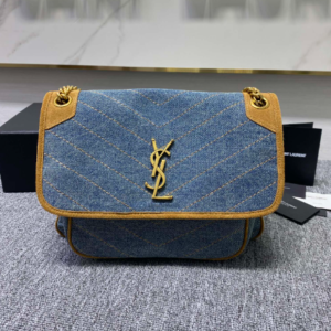 YSL Yves Saint Laurent Denim Large Handbag 82260