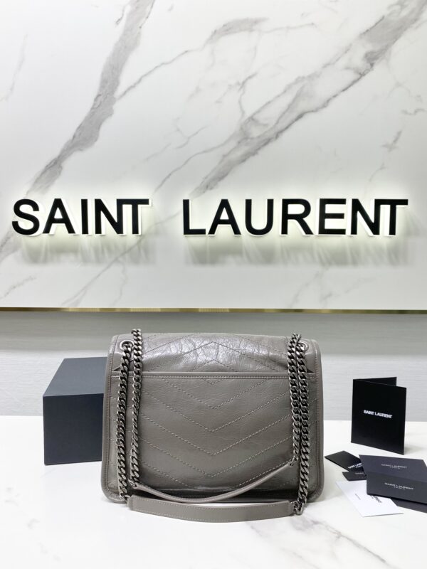 YSL Saint Laurent's Niki's Medium Handbag - Light Gray 56107 - Image 5