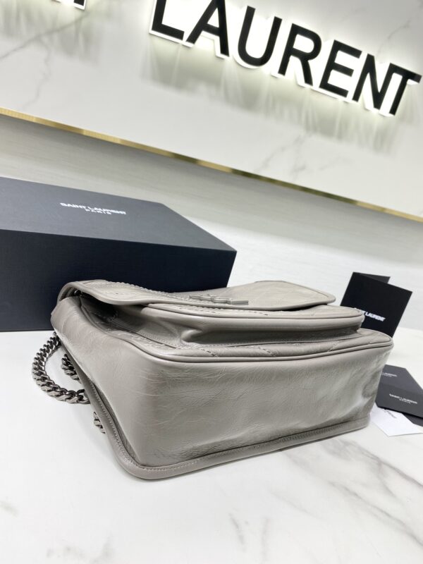 YSL Saint Laurent's Niki's Medium Handbag - Light Gray 56107 - Image 4