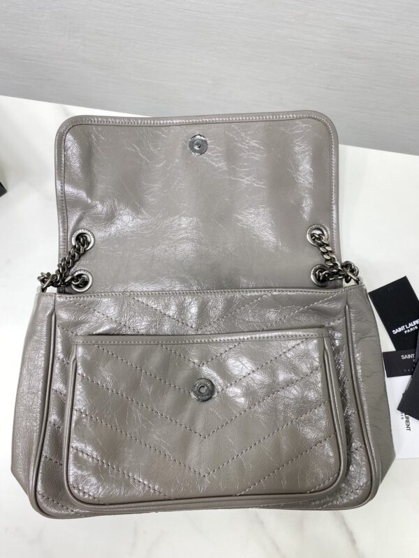 YSL Saint Laurent's Niki's Medium Handbag - Light Gray 56107 - Image 3