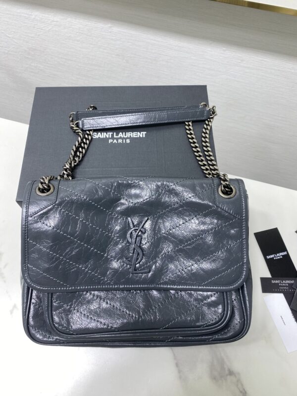 YSL Saint Laurent's Niki's Medium Handbag - Blue and Gray 85527 - Image 2