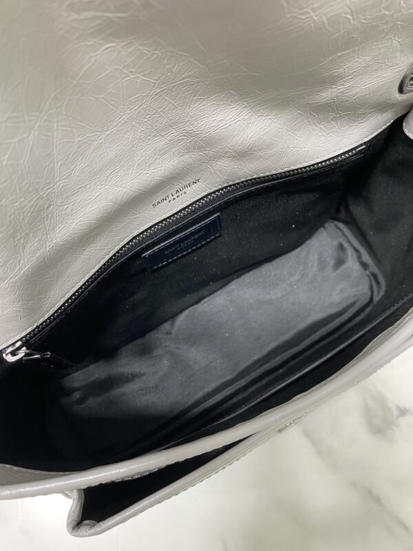 YSL Saint Laurent's Niki's Medium Handbag - Silver Gray 89379 - Image 2