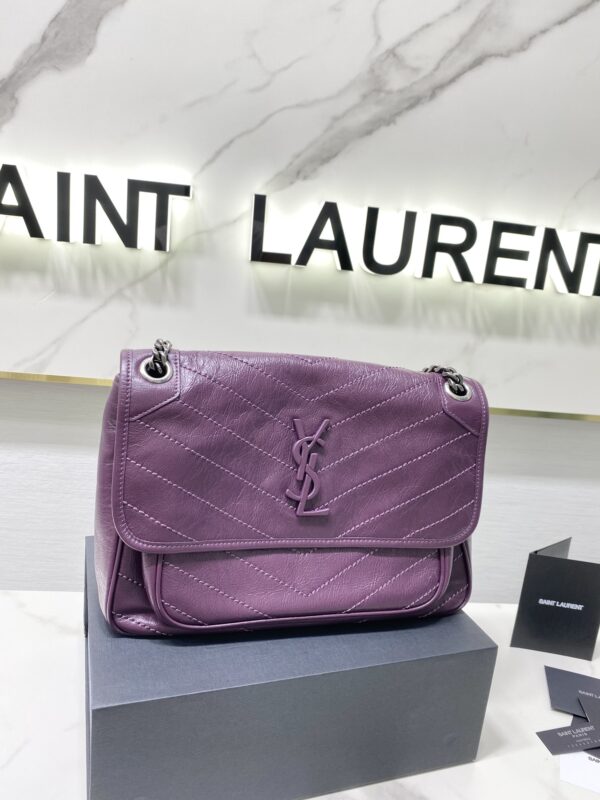 YSL Saint Laurent's Niki's Medium Handbag - Purple 57123 - Image 3