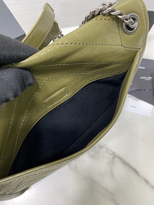 YSL Saint Laurent's Niki's Medium Handbag - Olive Green 32078 - Image 4