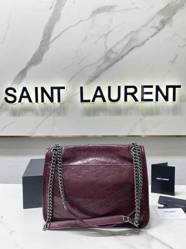 YSL Saint Laurent's Niki's Medium Handbag - Jujube 56216 - Image 5