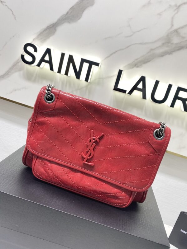 YSL Saint Laurent's Niki's Medium Handbag - Red 39367 - Image 4