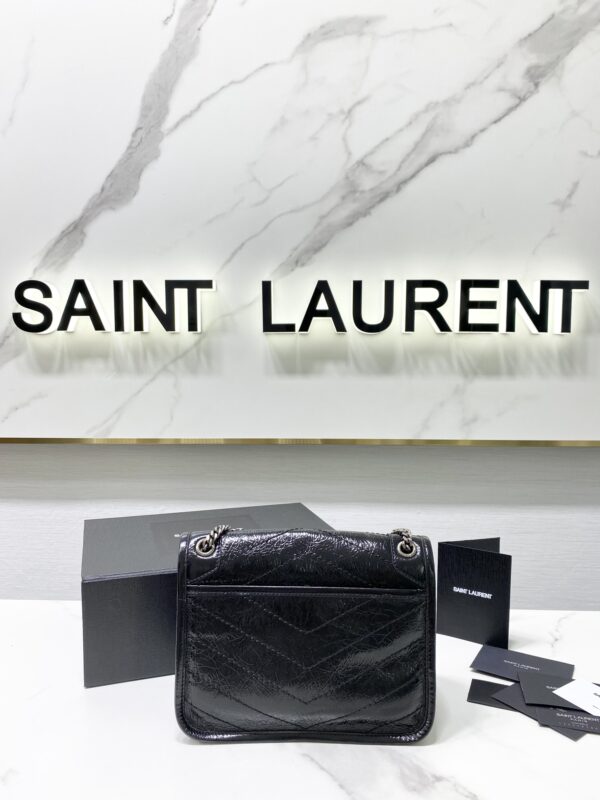 YSL Saint Laurent's Niki's Small Handbag - Black Silver 33932 - Image 5