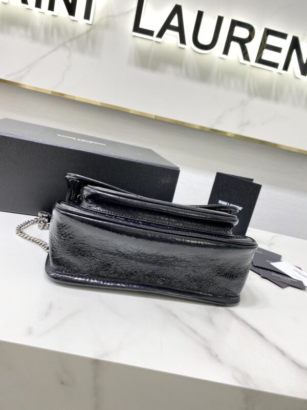 YSL Saint Laurent's Niki's Small Handbag - Black Silver 33932 - Image 3