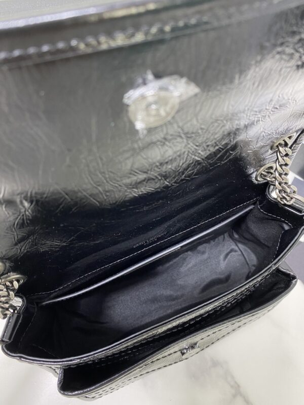 YSL Saint Laurent's Niki's Small Handbag - Black Silver 33932 - Image 2