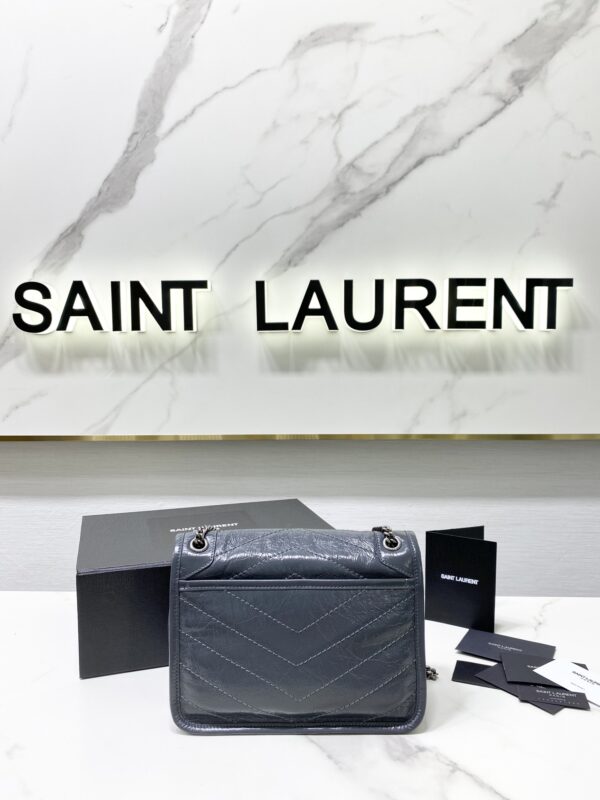 YSL Saint Laurent's Niki's Small Handbag - Blue and Gray 22824 - Image 5
