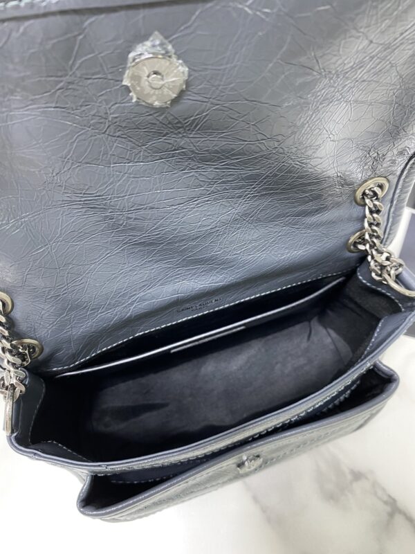 YSL Saint Laurent's Niki's Small Handbag - Blue and Gray 22824 - Image 2
