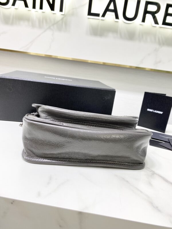 YSL Saint Laurent's Niki's Small Handbag - Dark Gray 14415 - Image 4