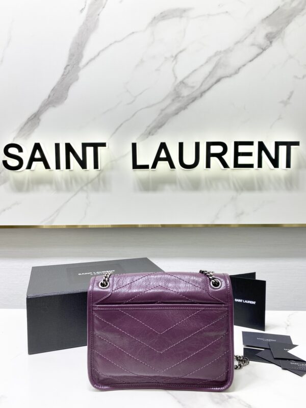YSL Saint Laurent's Niki's Small Handbag - Purple 99620 - Image 5