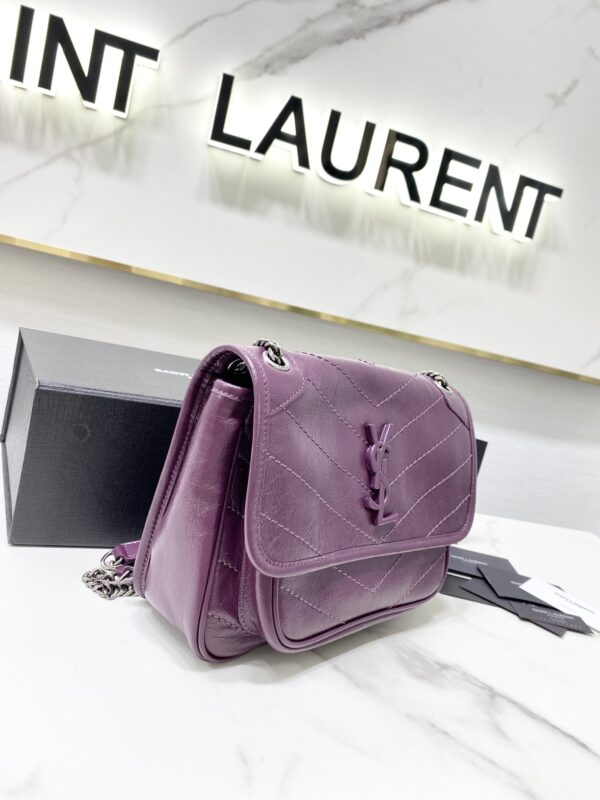 YSL Saint Laurent's Niki's Small Handbag - Purple 99620 - Image 4