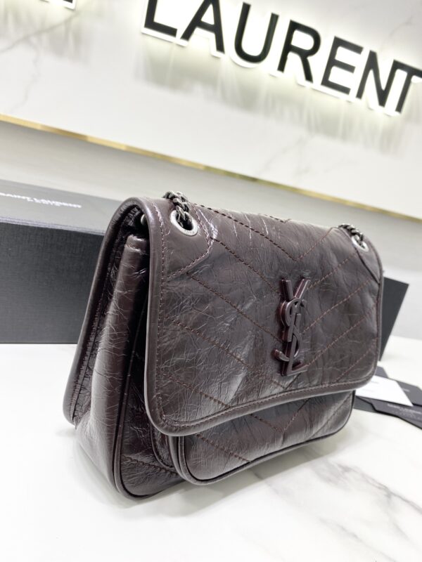 YSL Saint Laurent's Niki's Small Handbag - Maroon 59597 - Image 4