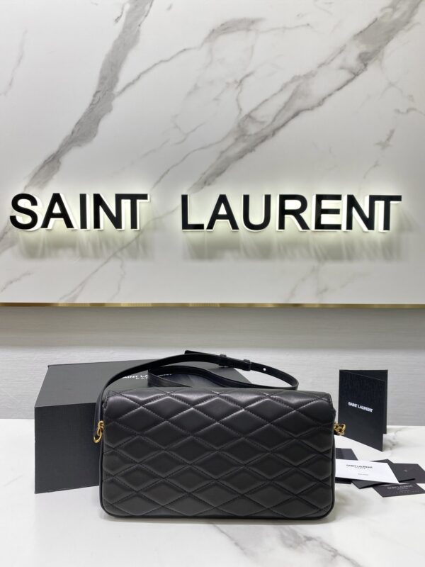 YSL Yves Saint Laurent's Rhombus Quilted Texture Handbag - Black 35226 - Image 5