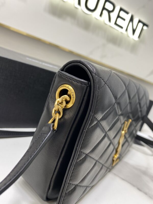 YSL Yves Saint Laurent's Rhombus Quilted Texture Handbag - Black 35226 - Image 4