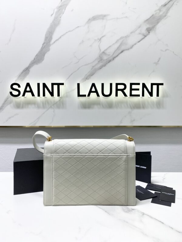 YSL Saint Laurent's Crocodile Pattern Shoulder Bag - White 28864 - Image 5