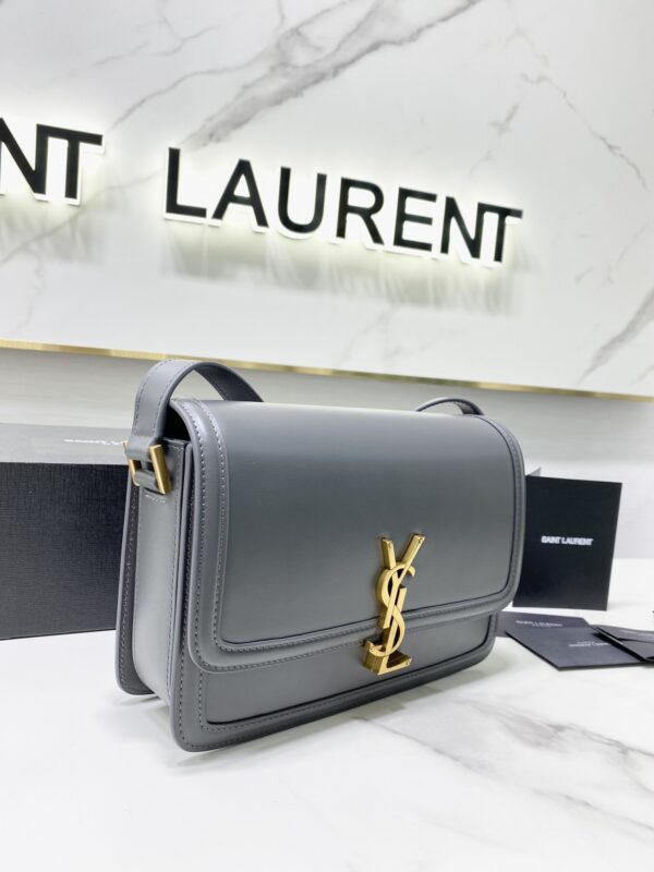 YSL Monogram Cross-body Shoulder Large Handbag - Gray 69180 - Image 4