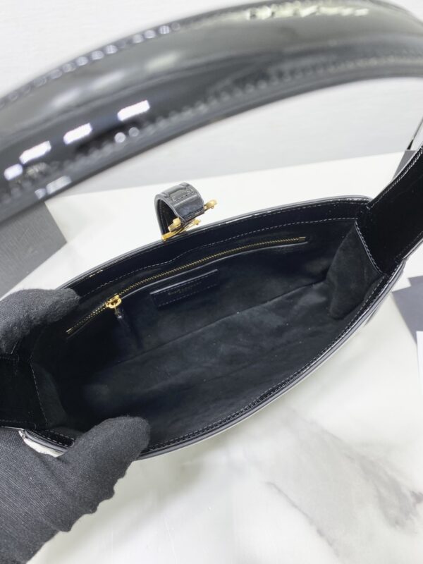 YSL's New Patent Leather Armpit Bag - Black 33135 - Image 3
