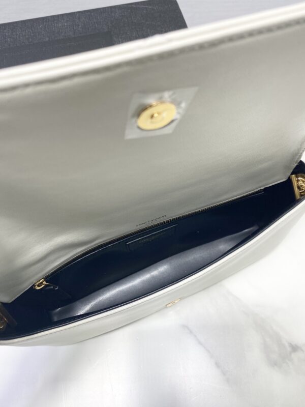 YSL Yves Saint Laurent's Rhombus Quilted Texture Handbag - White 48028 - Image 2