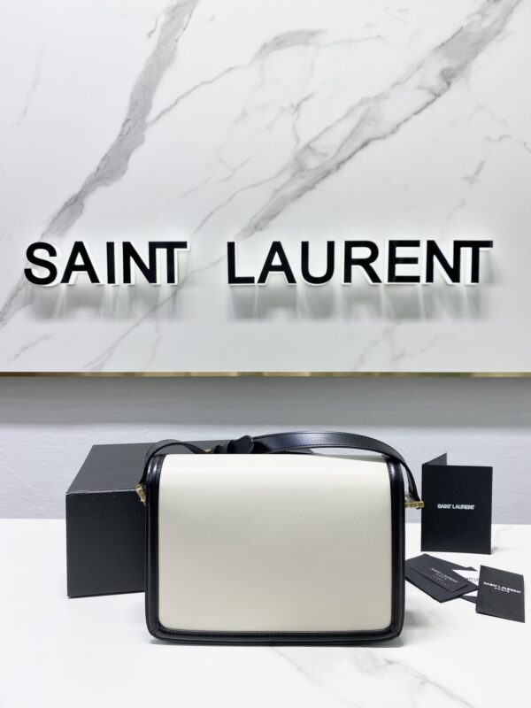 YSL Monogram Cross-body Shoulder Large Handbag - Black/White 48764 - Image 5