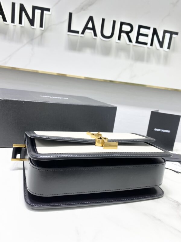 YSL Monogram Cross-body Shoulder Large Handbag - Black/White 48764 - Image 3