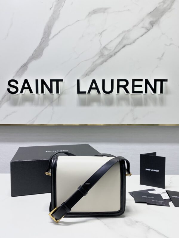 YSL Monogram Cross-body Shoulder Small Handbag - White 91703 - Image 5