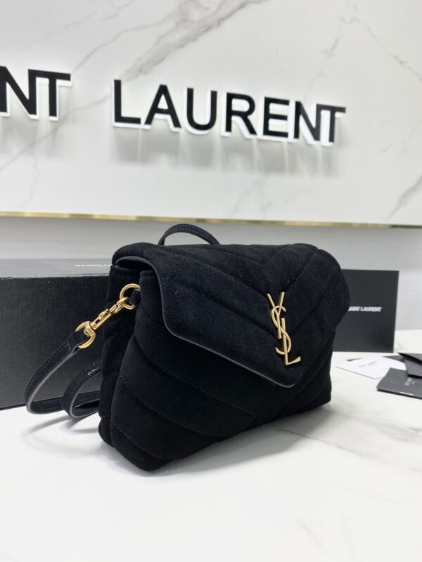 YSL LouLou Y-Shaped Medium Shoulder Bag - Black 48487 - Image 3