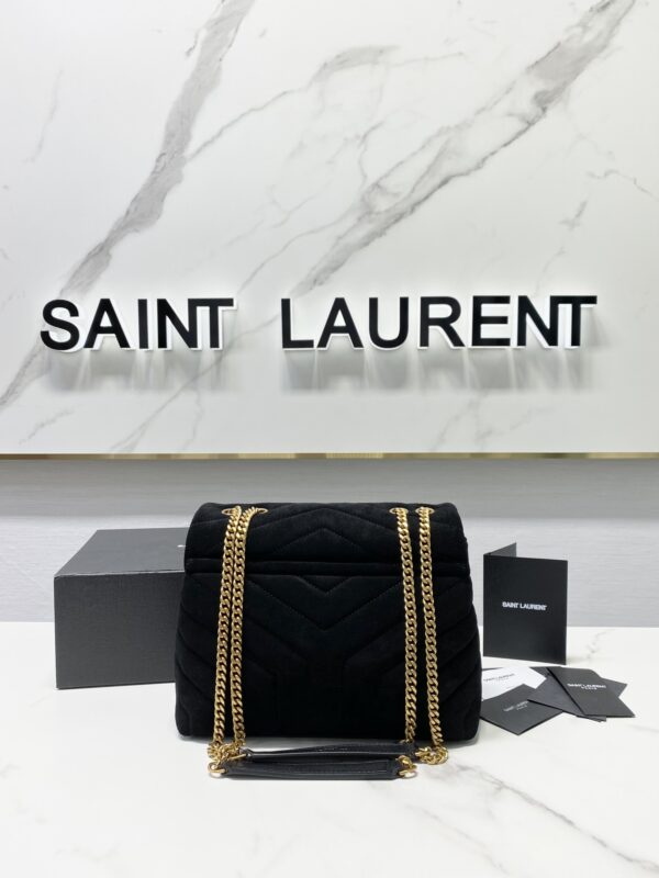 YSL LouLou Y-Shaped Medium Shoulder Bag - Black 48487 - Image 2