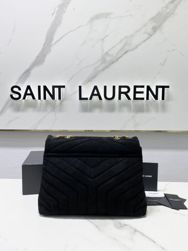 YSL LouLou Y-Shaped Large Shoulder Bag - Black 67784 - Image 3