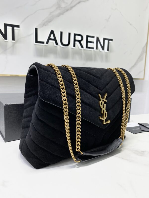 YSL LouLou Y-Shaped Large Shoulder Bag - Black 67784 - Image 2