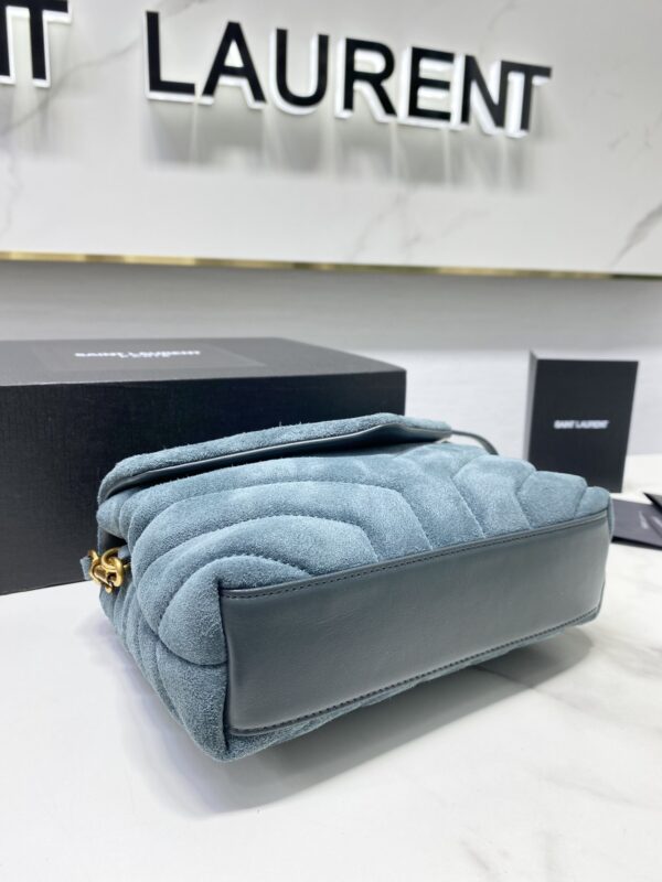 YSL LouLou Y-Shaped Small Shoulder Bag - Blue 61085 - Image 3