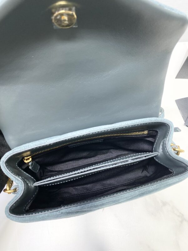 YSL LouLou Y-Shaped Small Shoulder Bag - Blue 61085 - Image 2