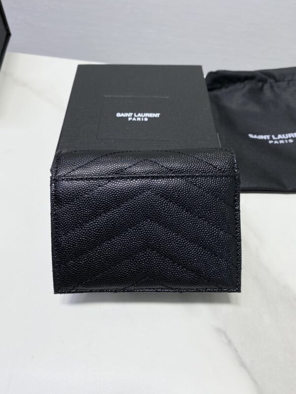 YSL Caviar Cowhide Y Shaped Wallet - Black 35567 - Image 5
