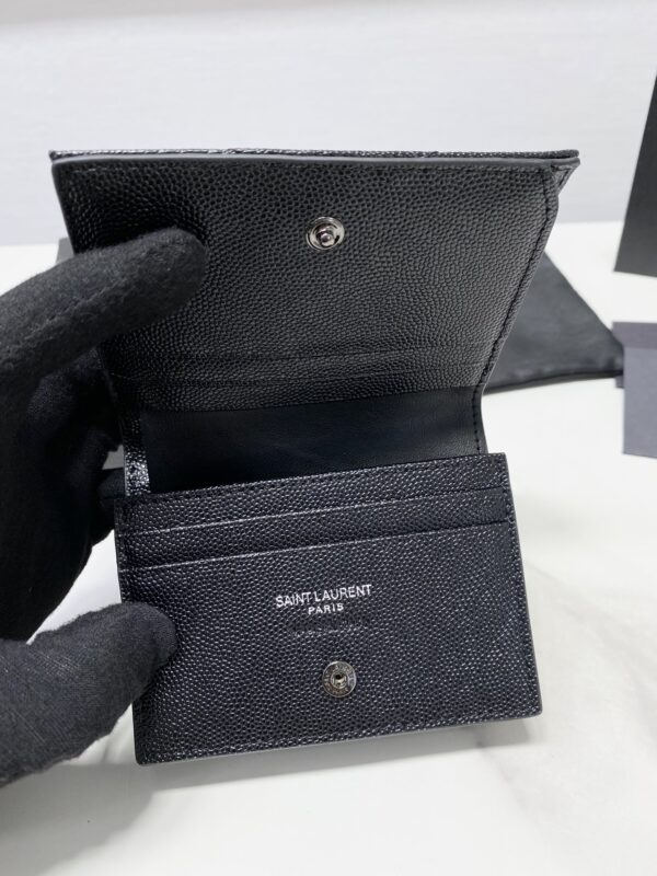 YSL Caviar Cowhide Y Shaped Wallet - Black 35567 - Image 4