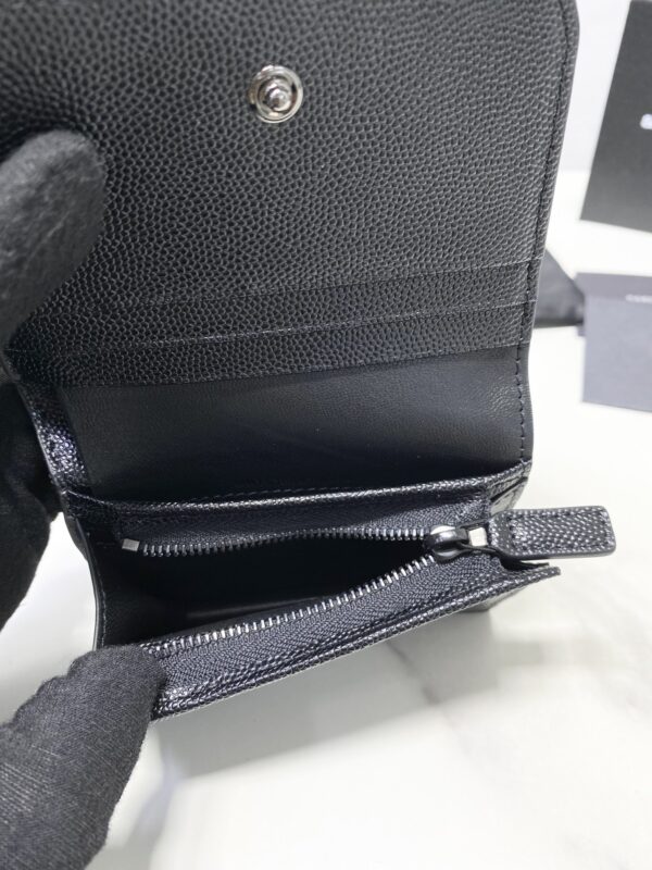 YSL Caviar Cowhide Y Shaped Wallet - Black 35567 - Image 3