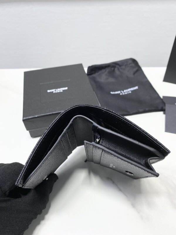 YSL Caviar Cowhide Y Shaped Wallet - Black 35567 - Image 2
