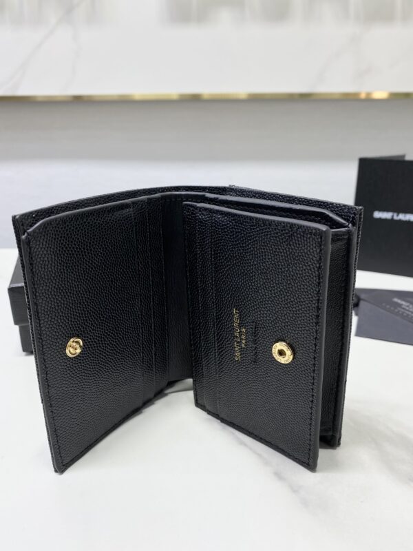 YSL Caviar Cowhide Y Shaped Wallet - Black 21250 - Image 3