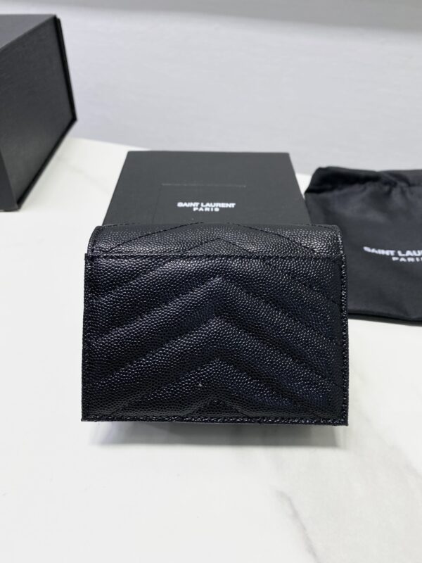 YSL Caviar Cowhide Y Shaped Wallet - Black 21250 - Image 5