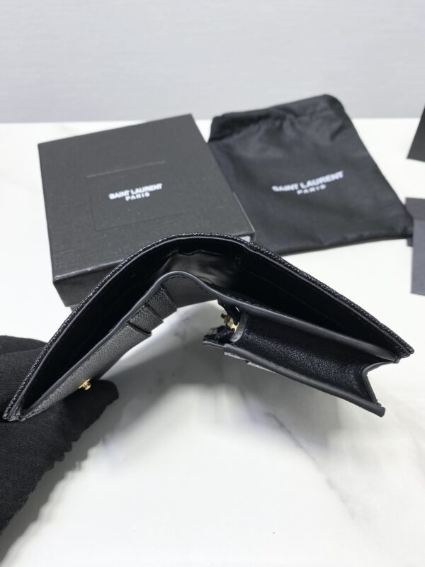 YSL Caviar Cowhide Y Shaped Wallet - Black 21250 - Image 2