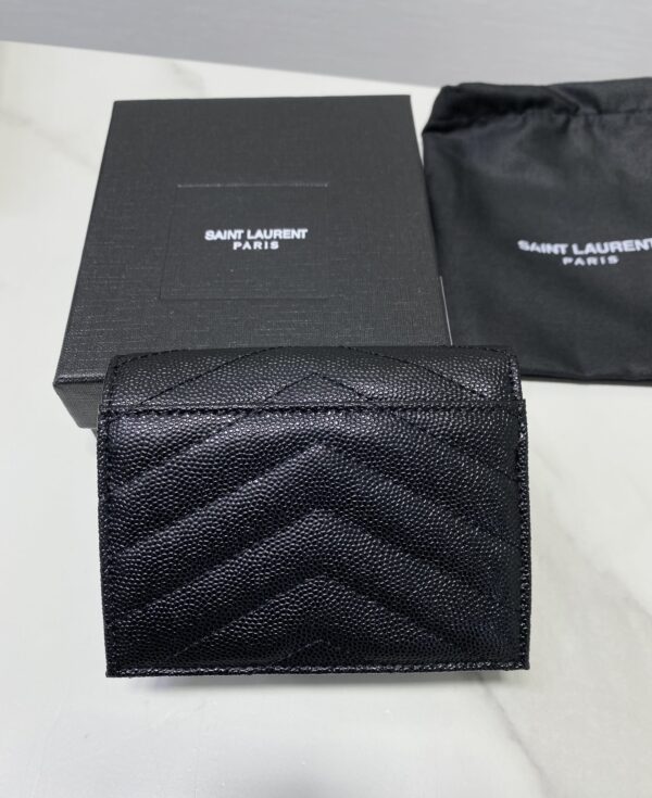 YSL Caviar Cowhide Y Shaped Wallet - Black 20228 - Image 5