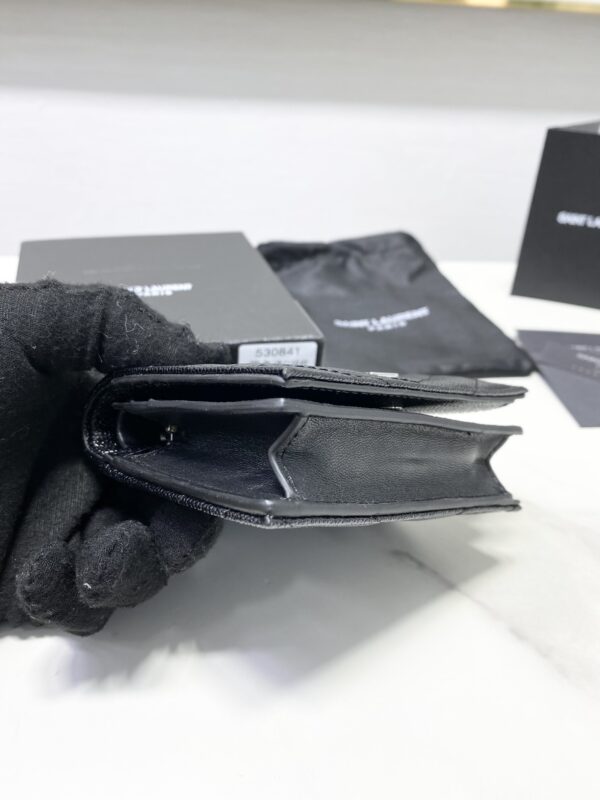 YSL Caviar Cowhide Y Shaped Wallet - Black 20228 - Image 2